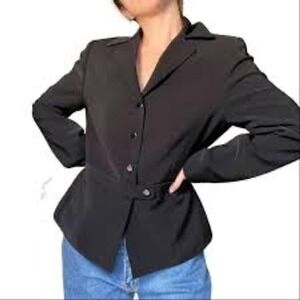 Tahari by Arthur S Levine Black Button Front Blazer Jacket Womens Size‎ 8